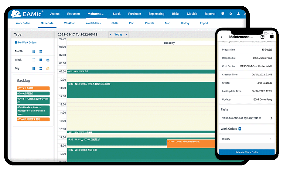 Preventive Maintenance Work Order Management